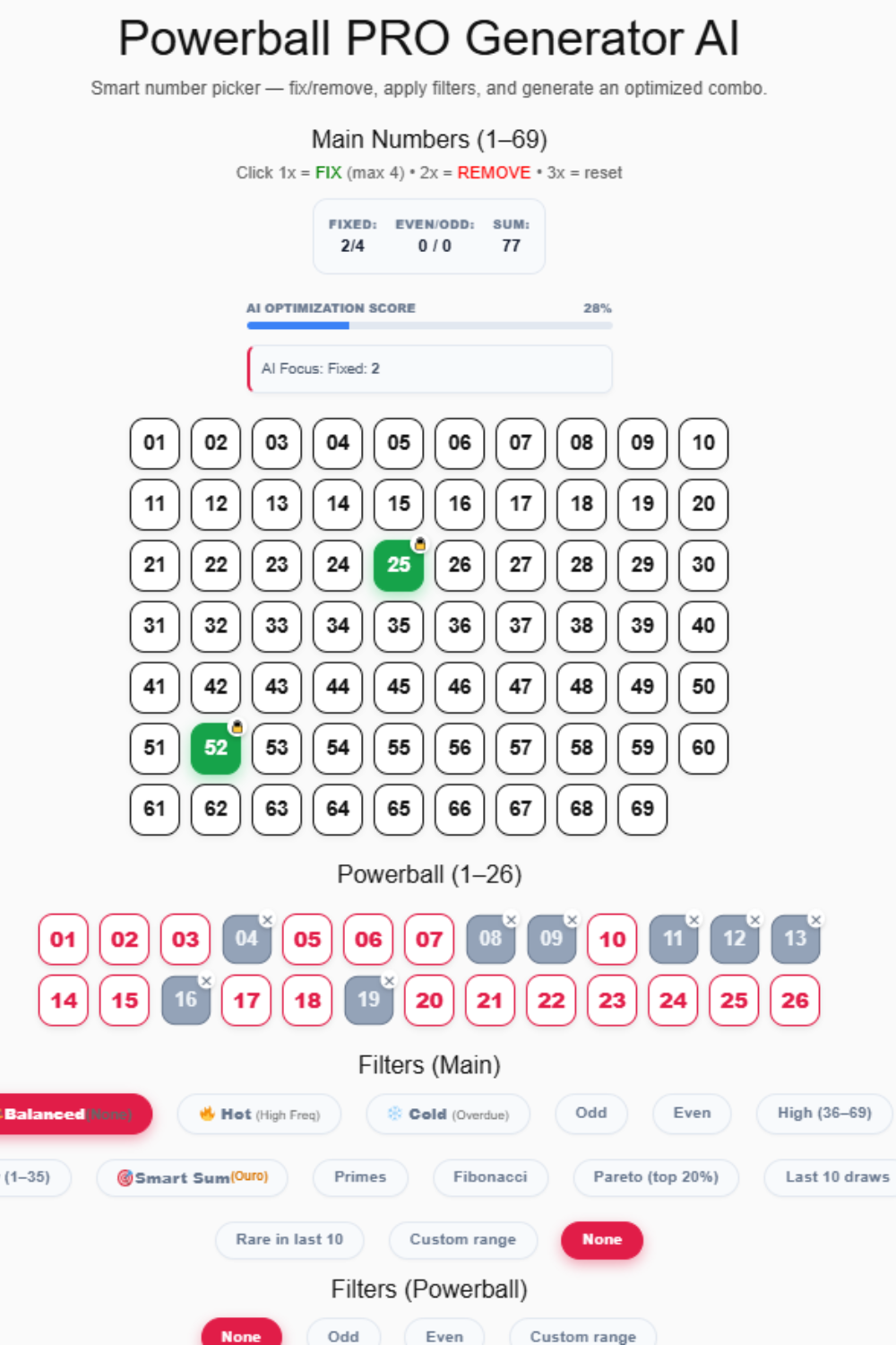 Powerball PRO Generator AI