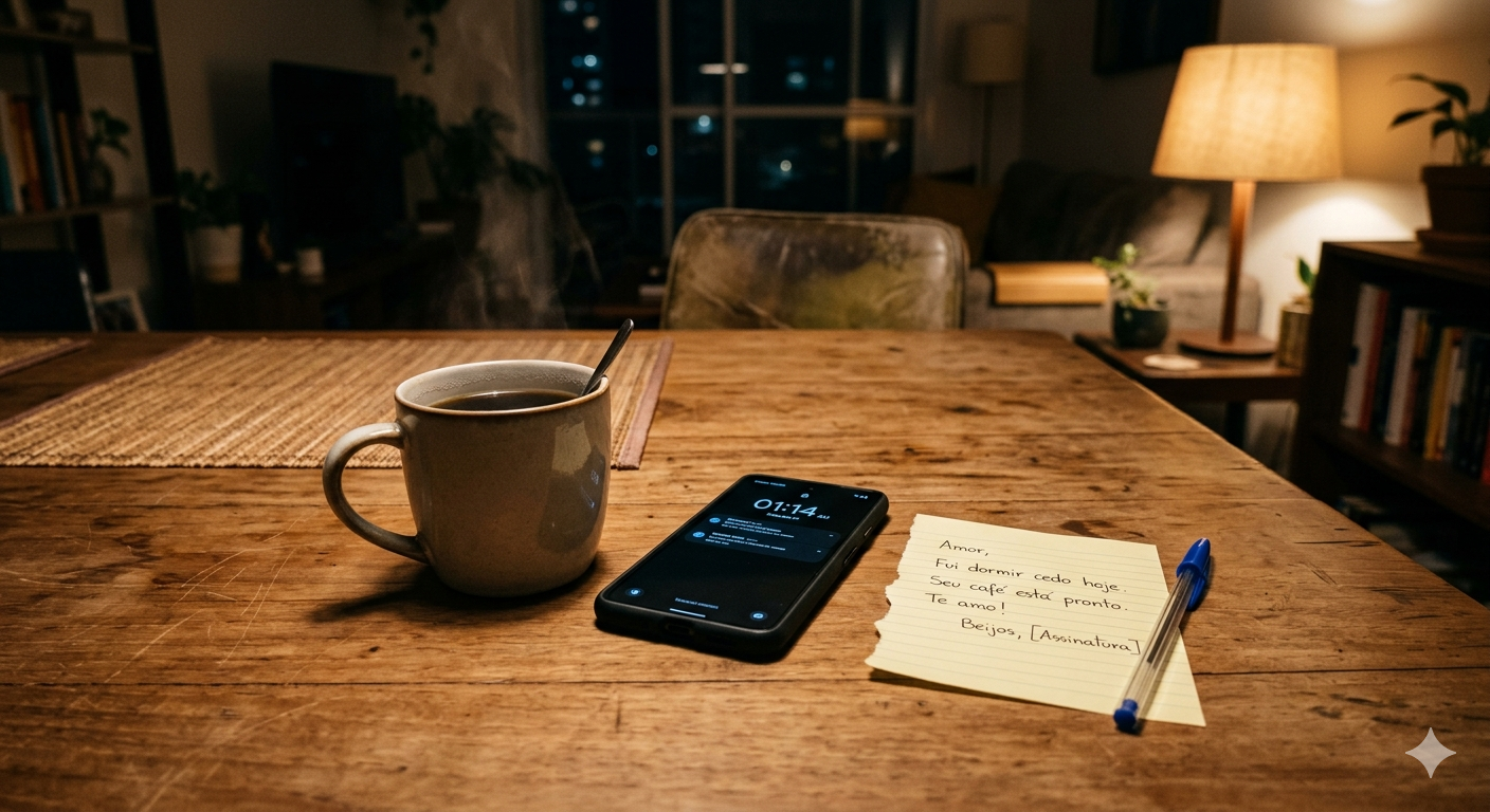 Lottery ticket, phone, and coffee on a table at night