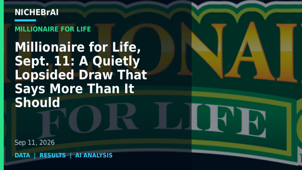 Millionaire for Life, Sept. 11: A Quietly Lopsided Draw That Says More Than It Should