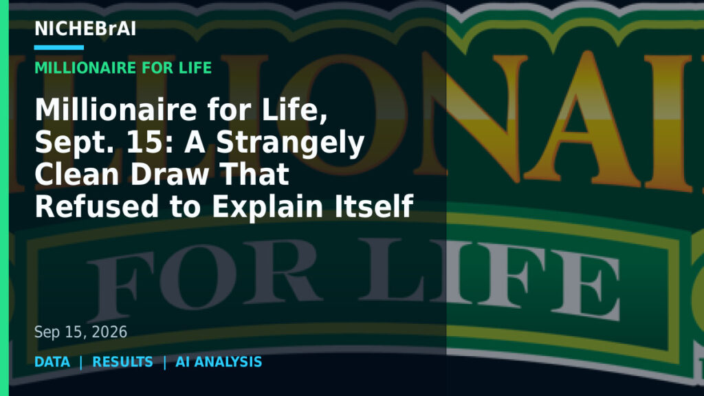Millionaire for Life, Sept. 15: A Strangely Clean Draw That Refused to Explain Itself