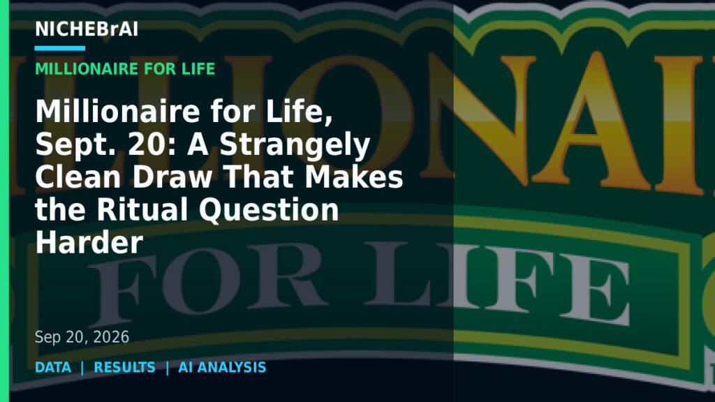 Millionaire for Life, Sept. 20: A Strangely Clean Draw That Makes the Ritual Question Harder 7 Millionaire for Life, Sept. 20: A Strangely Clean Draw That Makes the Ritual Question Harder