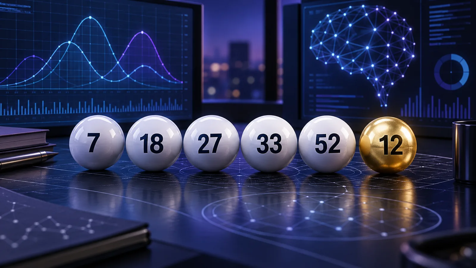 Mega Millions Strategy: Current Odds, Number Picks, and Honest Tips 1 Mega Millions-style number balls organized on an AI-assisted analysis interface