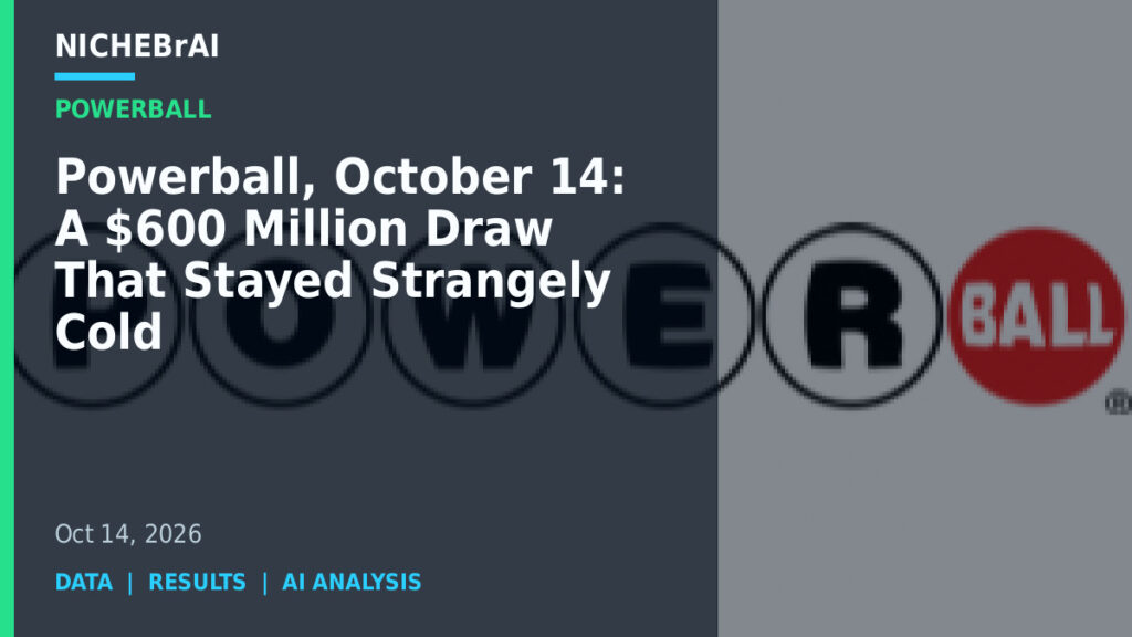 Powerball, October 14: A $600 Million Draw That Stayed Strangely Cold 1 Powerball, October 14: A $600 Million Draw That Stayed Strangely Cold